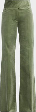 Dorothee Schumacher Twisted Structure Flare-Leg Corduroy Pants