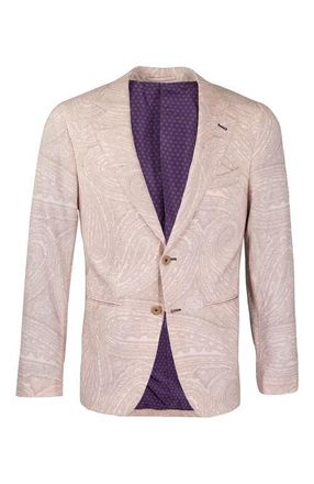 Lords of Harlech Judd Fully Lined Tailored Wool Blazer in Wild Paisley Ivory at Nordstrom, Size 44