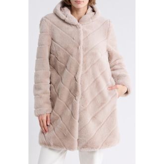 Love Token Mischa Faux Fur Coat in Beige at Nordstrom Rack, Size Small