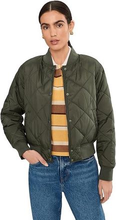 Levi's Diamond Quilted Sherpa Lined Bomber Womens Jacket Army Green : LG, Polyester