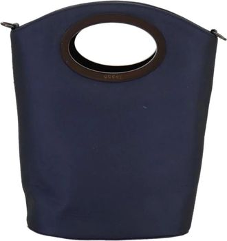 Gucci Pre-owned Tote Bags, female, Blue, Size: ONE SIZE Gucci Vintage Oval Handle Tote Bag
