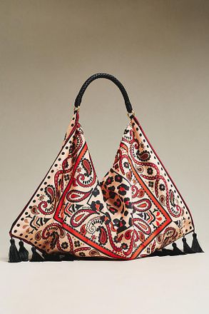 Farm Rio Fringed Scarf Hobo Bag
