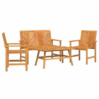 Berkfield Home 4 Piece Garden Lounge Set Solid Wood Acacia in Brown
