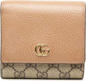 Gucci Pre-owned Gucci Bicolor GG Marmont Calfskin and GG Supreme Bifold Wallet Ladies AO5YXNG59ZOT4RWI