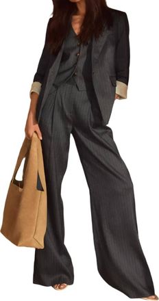 Veronica Beard Rimini Pant In Pinstripe