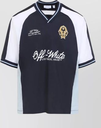 Off-white soccer v neck shirt number detail