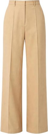 Gaud&igrave; Palazzo Pantalon - Dames - Wijde Broeken - Beige - L - Leer - Broeken