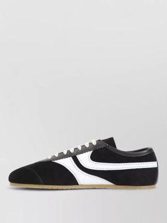 Dries Van Noten leather suede low-top sneakers