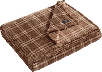 Nautica Declan Beige Plaid King Blanket