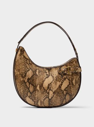 Lauren Ralph Lauren Womens Tasha snakeskin leather rounded shoulder bag