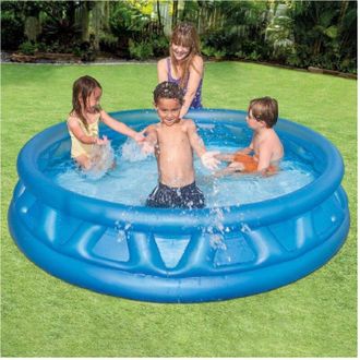 Trade Shop Trade Shop - Piscina Gonfiabile Triangoli Soft Blu 188 X 46 Cm 790 Lt Bambini Estate 58431