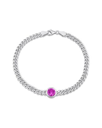 Rina Limor Silver 1.61 Ct. Tw. Created Pink Sapphire Bracelet