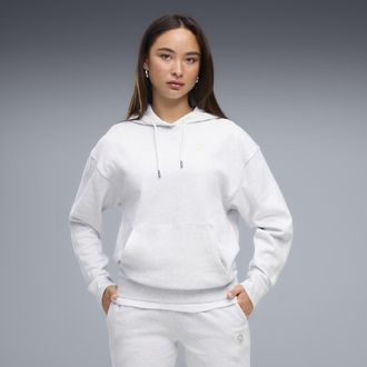 Puma Felpa con cappuccio Essentials Elevated da donna, Abbigliamento, Bianco, XL