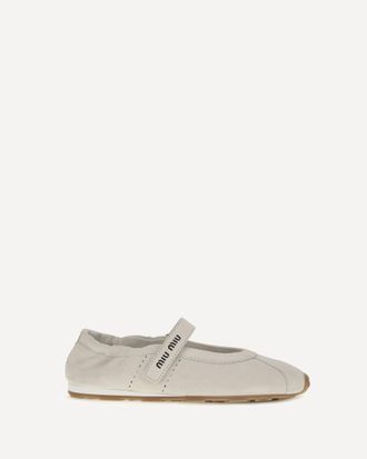 Miu Miu Ballerine Plume in pelle scamosciata Woman 37.5