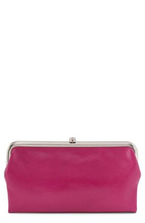 Hobo Lauren Leather Double Frame Clutch in Cactus Flower at Nordstrom