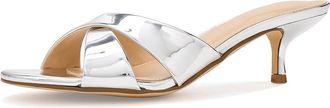 Calvin Klein Skylor Womens Sandals Silver Mirror Metallic : 6.5 M, Leather