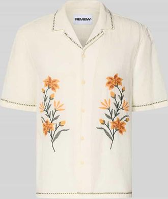 Review Relaxed Fit Freizeithemd mit Motiv-Stitching in Ecru, Gr&ouml;&szlig;e XL