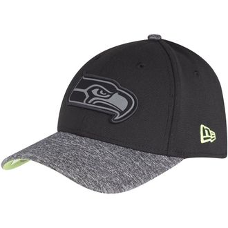 New Era 39THIRTY NFL Grey Collection Seattle Seahawks Cap, Black, M - L, Black, M/L