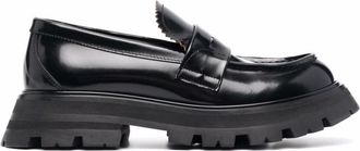 Alexander McQueen Black 45MM Brushed Track Loafers
