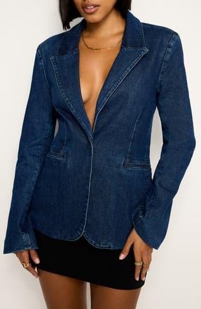 Good American Sculpted Denim Blazer in Indigo758 at Nordstrom Rack, Size X-Small