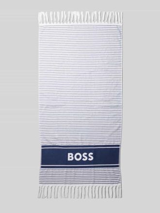 HUGO BOSS Handtuch mit Fransen Modell Riviera Towel in Marine, Gr&ouml;&szlig;e 1