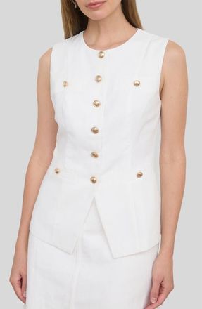 ZOE AND CLAIRE Button Up Vest in Ivory at Nordstrom, Size X-Small
