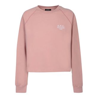 A.P.C. Sweatshirts, female, Pink, Size: S Pink Sweatshirt Minimalist Style Aw23