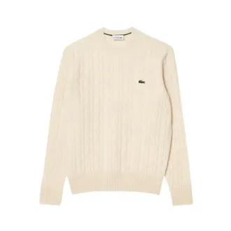 Lacoste Truien & Vesten, Heren, Wit, 2Xs, Wol, Gedraaide Wollen Vest