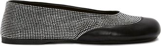 J.W.Anderson crystal-embellished ballerina flats - women - Leather - 36 - Black