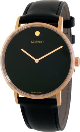 Movado Signature Quartz Black Dial Mens Watch 0607742