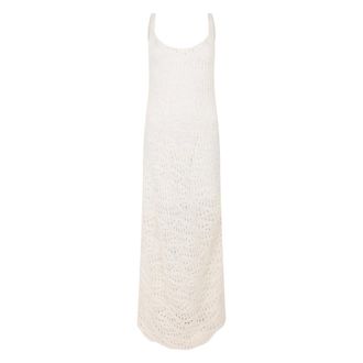 Fabiana Filippi Knitted Dresses, female, Beige, Size: XS Delicate Midi Dress