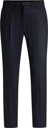 HUGO BOSS Slim-Fit Zakelijke Broek - Heren - Slim Fit Broeken - Zwart - L - Wol - Broeken
