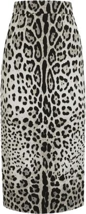 Dolce & Gabbana Leopard Print High-Waisted Pencil Skirt - Dames - Midirokken - Veelkleurig - M - Rokken