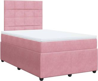 vidaXL Vidaxl - Cama Box Spring Con Colch&oacute;n Terciopelo Rosa 120x200 Cm