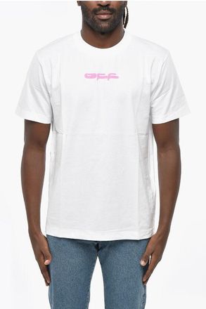 Off-white T-Shirt Girocollo DRAGON BEE con Stampa Floccata size S