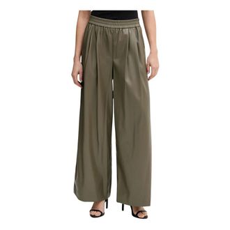 Benetton Dames, Broeken, Groen, Maat: S Leer