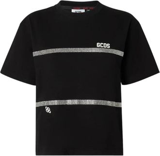 GCDS Dames Katoenen Logo T-shirt - Heren - T-shirts - Zwart - XS - Katoen - Tops