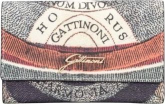 Gattinoni Accessoires, Dames, Veelkleurig, ONE Size, Leer, Planetarium M Flap Wallet