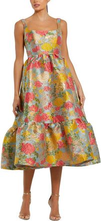 Mac Duggal Brocade Floral Midi Dress