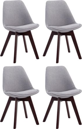 Clp Set De 4 Sillas Borneo Para Comedor En Tela Gris Nogal
