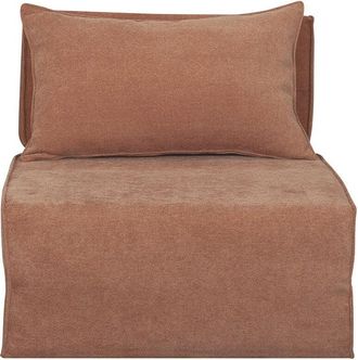 Miliboo Sill&oacute;n Cama De 1 Plaza De Tejido Efecto Aterciopelado Color Terracota Victor