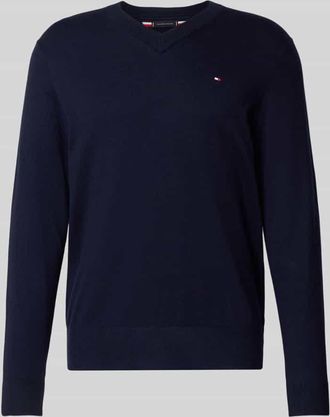 Tommy Hilfiger Regular Fit Pullover aus Baumwoll-Kaschmir-Mix in Marine, Größe XXXL