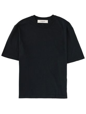 Golden Goose Neutrals Embossed Back Logo Cotton T-Shirt