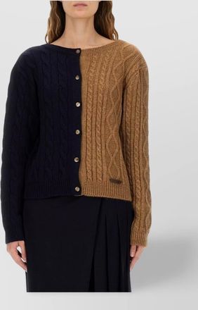 Moschino alpaca-blend two-tone cardigan