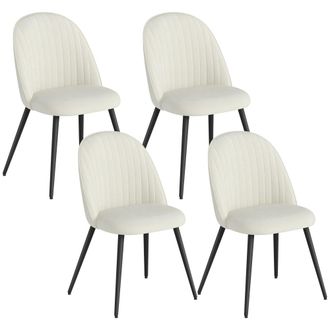 HOMCOM Sillas de comedor 50x56x83 cm crema