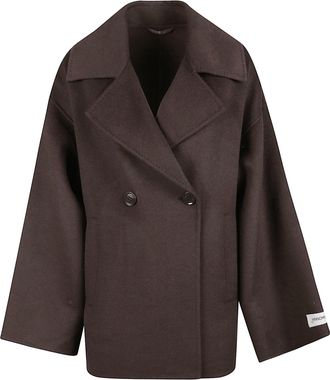Hinnominate Double-Breasted Boxy Wool-Blend Short Coat