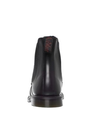 Dr. Martens Womens Flora Smooth Polished Chelsea Boots Black Shoes >