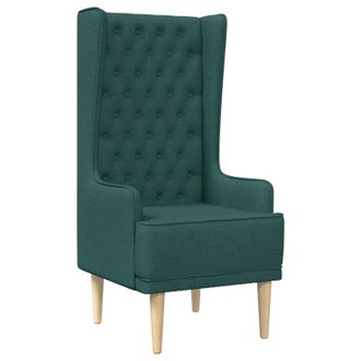 vidaXL Silla De Respaldo Alto Con Capiton&eacute; Con Botones Verde Oscuro Vidaxl