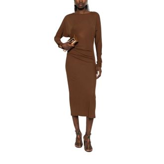 Max Mara Midi Dresses, female, Brown, Size: XS Mstsalvo Midi Dress