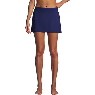 Lands End Tummy Control Skirt Swim Bottoms in Deep Sea Navy at Nordstrom, Size 10P
